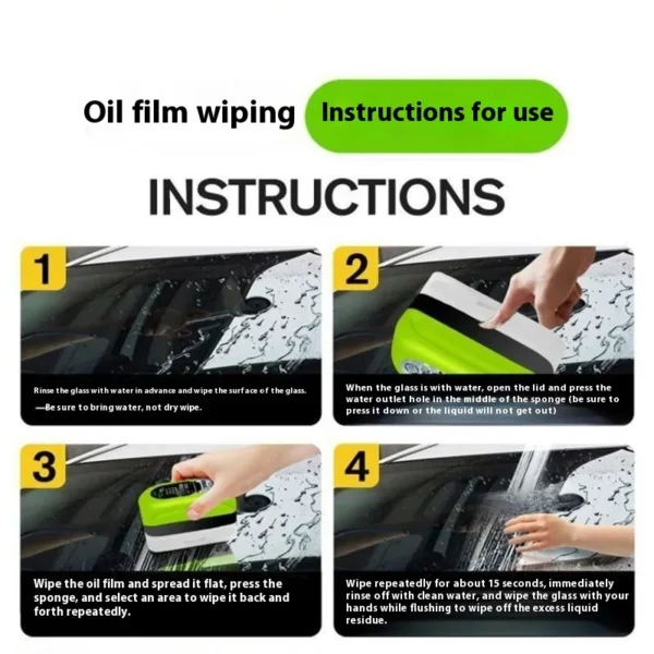 Sponge Cleaning Car Glass Oil Film Remover