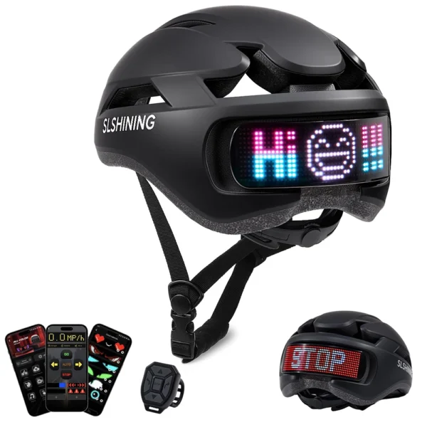 LED Bike Helmet with LED Display Screen