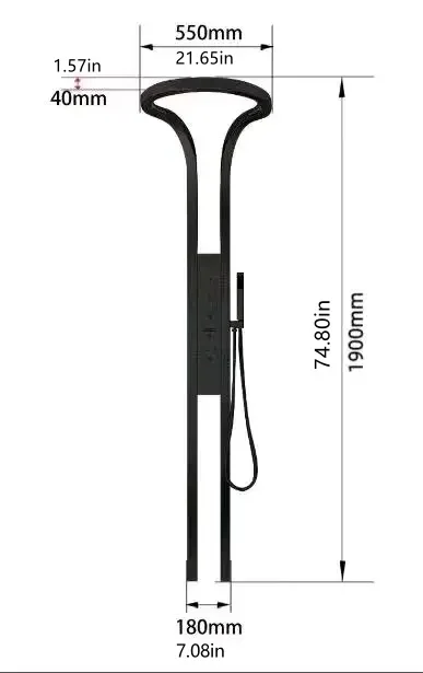 Shower Head Set System, Waterfall Rainfall,Luxury Multifunction - الصورة 5