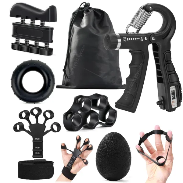 Adjustable Grip Strength Trainer with Finger Exerciser Hand Grip